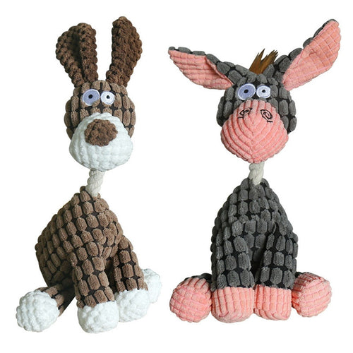 Fun Toy Donkey Shape Corduroy Chew Toy For Dogs