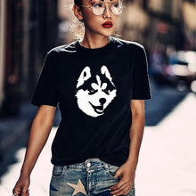 Load image into Gallery viewer, Siberian Husky cotton T shirt Husky For Women