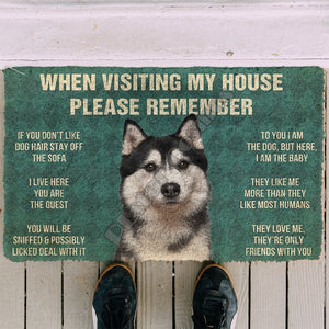 Please Remember Dog House Rules - 3D Doormat