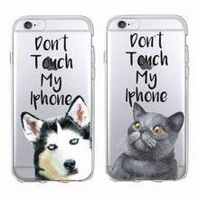 Load image into Gallery viewer, Do Not touch My Cute Husky Cat Soft Phone Case Cover Coque Fundas For iphone 7Plus 7 6 6S SE 5S 8 8Plus X XS Max SAMSUNG S8 S8P
