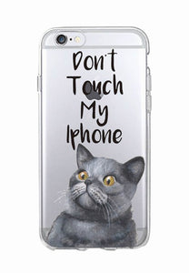 Do Not touch My Cute Husky Cat Soft Phone Case Cover Coque Fundas For iphone 7Plus 7 6 6S SE 5S 8 8Plus X XS Max SAMSUNG S8 S8P