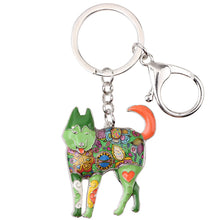 Load image into Gallery viewer, Bonsny Metal Siberian Husky Dog Key Chain Key Ring Bag Pendant Car Key Holder 2017 New Enamel Keychain Jewelry For Women Bijoux