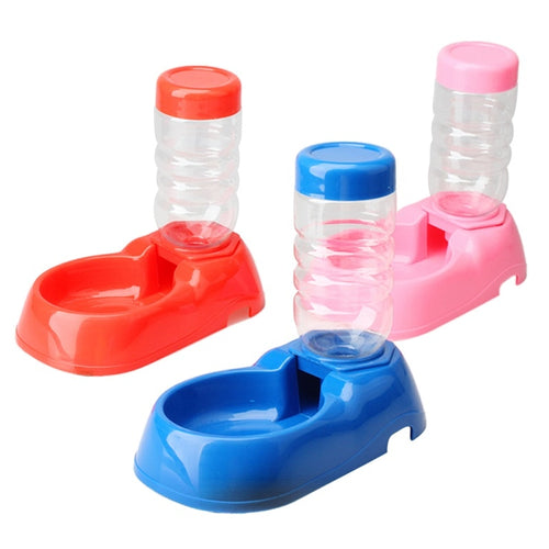 Pet Puppy Cat Automatic Water Bottles Dispenser Dog Food Dish Bowl for Dogs Water Fountain Portable Pet Feeder