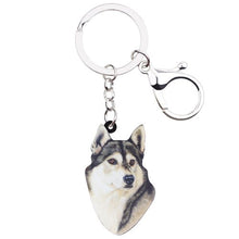 Load image into Gallery viewer, Siberian Husky Dog Key Chains Keyrings Cute Animal Jewelry For Women Girl Ladies Handbag Charms Gift Bulk